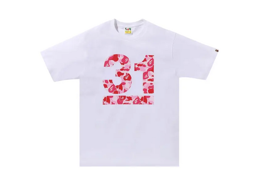 BAPE A Bathing Ape 31st Anniv. ABC Camo Tee White/Pink