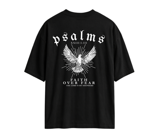 Faith Over Fear - Drop Shoulder - Black