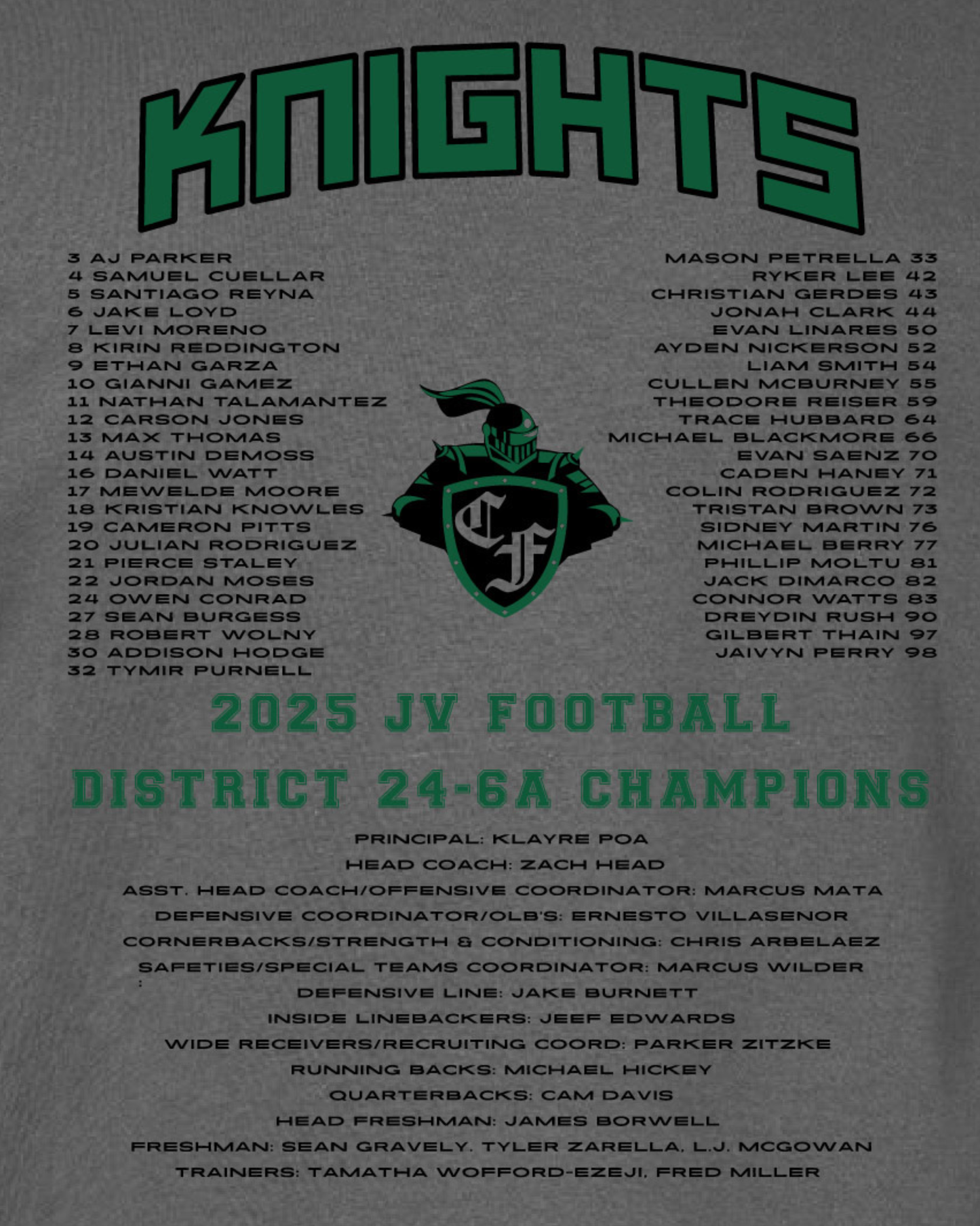 Clear Falls JV District Championship - Charcoal