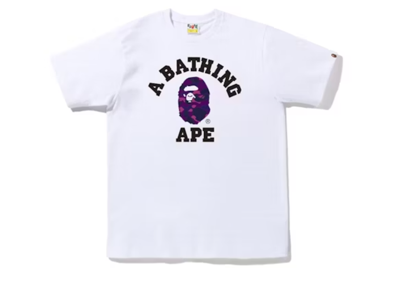 BAPE Color Camo College Tee White Purple