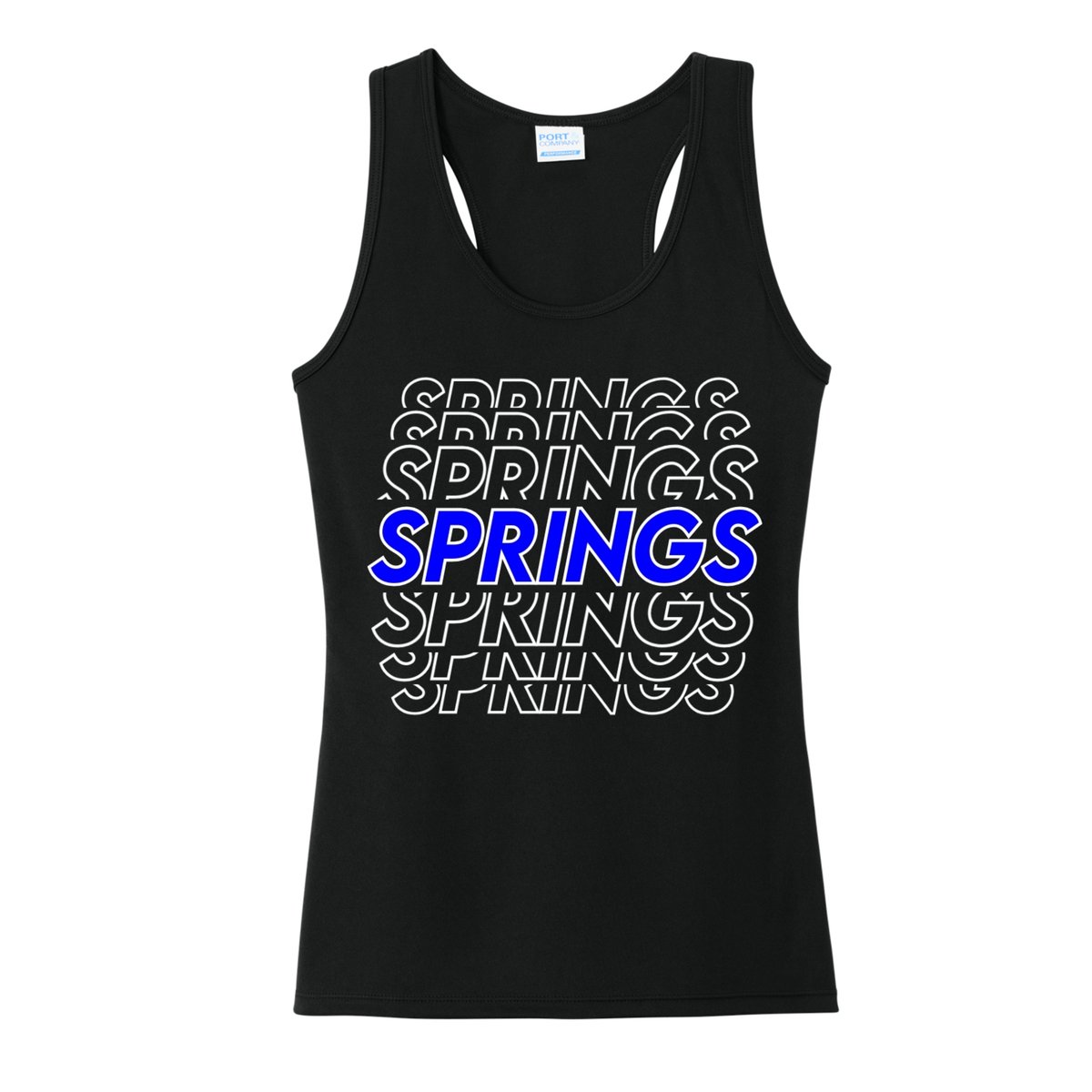 Clear Springs Women's Performance Tank - Jet Black - White