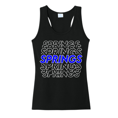 Clear Springs Women's Performance Tank - Jet Black - White