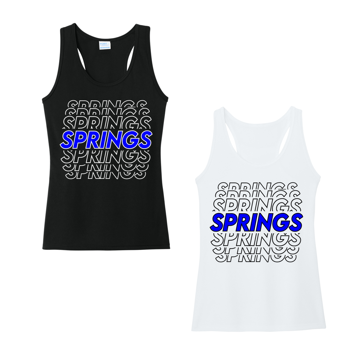 Clear Springs Women's Performance Tank - Jet Black - White