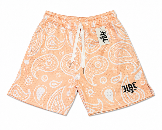HOC - Peach Paisley Shorts