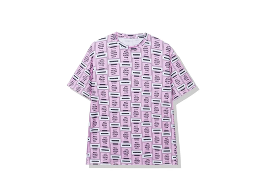 Anti Social Social Club Black Genuine Taste Logo Balcony Pink Tee