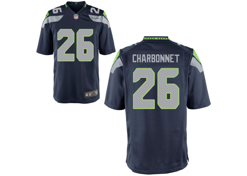 Youth Seattle Seahawks Nike College Navy Zach Charbonnet Game Jersey