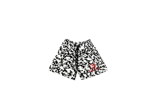 Venom White and Black Mesh Shorts