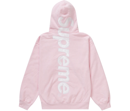 Supreme Satin Applique Hooded Sweatshirt (FW23) Light Pink