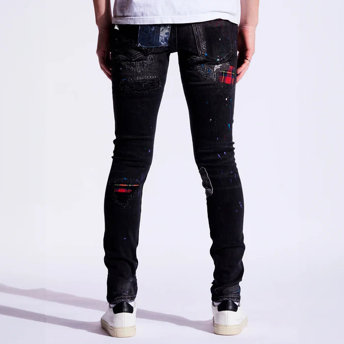 Embellish Patchwork Jeans