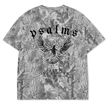 Faith Over Fear - Grey Camo - Black Font (Kids)