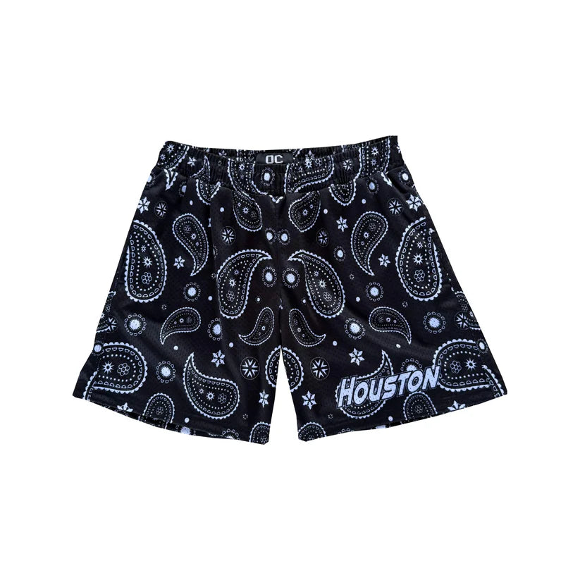 Houston Black Paisley Shorts