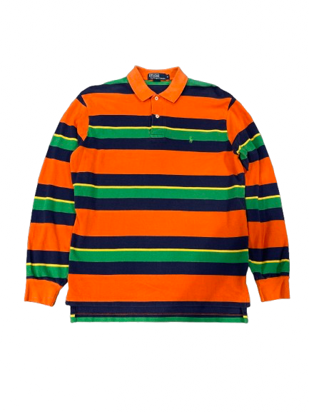 Polo Longsleeve Orange/Green