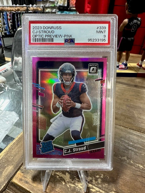 2023 Donruss CJ Stroud Optic Rated Rookie Preview Pink #339 PSA 9