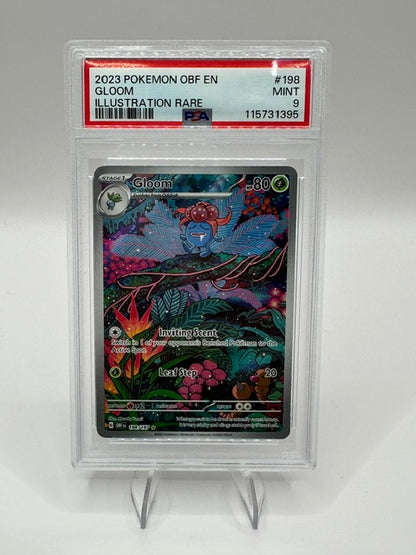 2023 Pokemon OBF EN GLOOM ILLUSTRATION RARE #198 MINT PSA 9 GRADED SLAB
