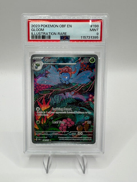 2023 Pokemon OBF EN GLOOM ILLUSTRATION RARE #198 MINT PSA 9 GRADED SLAB