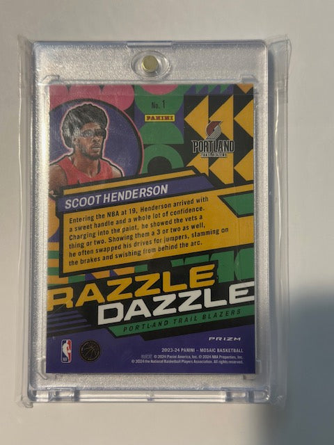 2023-24 Panini Mosaic Scoot Henderson Razzle Dazzle Rookie RC Case Hit SSP