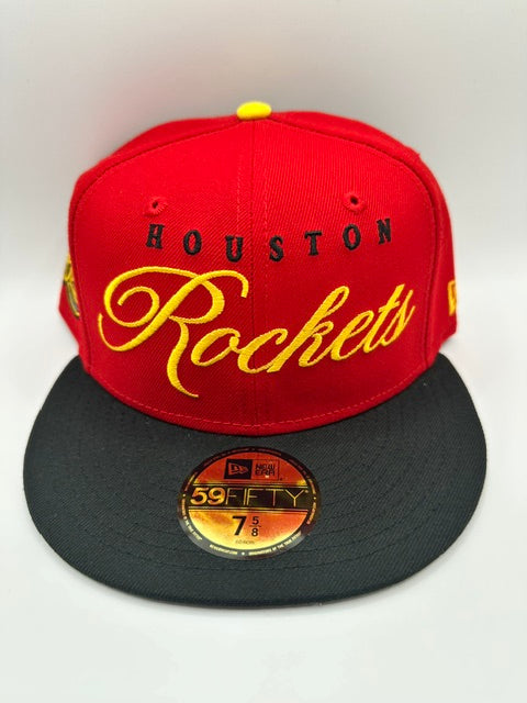Houston Rockets Yellow Script 2X Champs - 7 5/8