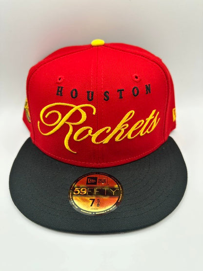 Houston Rockets Yellow Script 2X Champs - 7 5/8