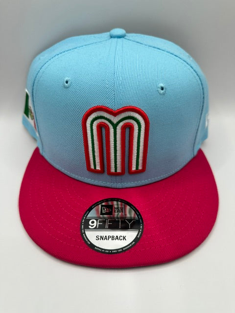 Mexico World Baseball Classic Snapback - Light Blue/Pink