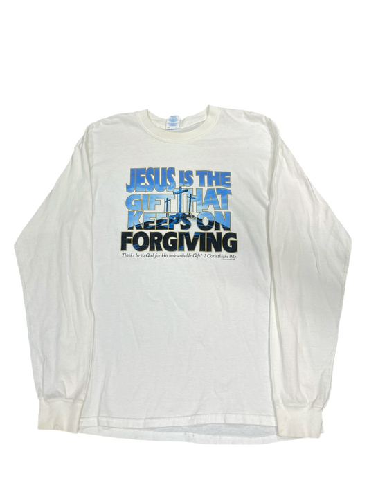 Long Sleeve Jesus Tee (white)