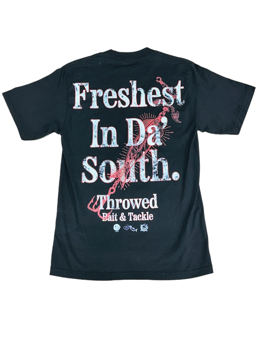 Throwed "Freshest In Da' South." Red Bait (Black Tee)