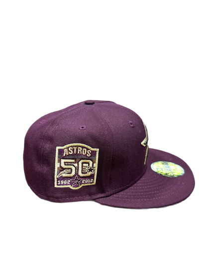 Astros 50th Ann Maroon Gold