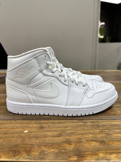 Jordan 1 Mid Triple White 2.0 (2020) - Size 8 (Pre-Owned - No Box)