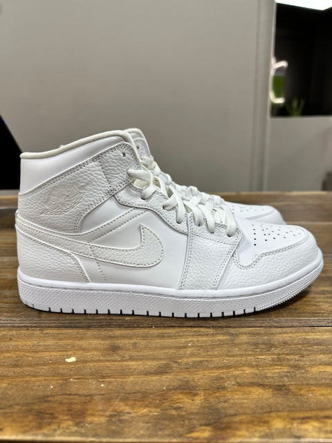 Jordan 1 Mid Triple White 2.0 (2020) - Size 8 (Pre-Owned - No Box)