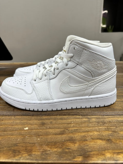 Jordan 1 Mid Triple White 2.0 (2020) - Size 8 (Pre-Owned - No Box)
