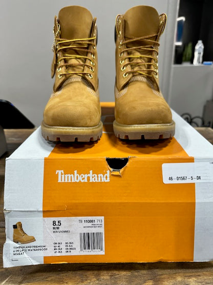 Timberland 6 Premium Waterproof Boots Wheat (Wide) - Size 8.5 (Pre-Owned)