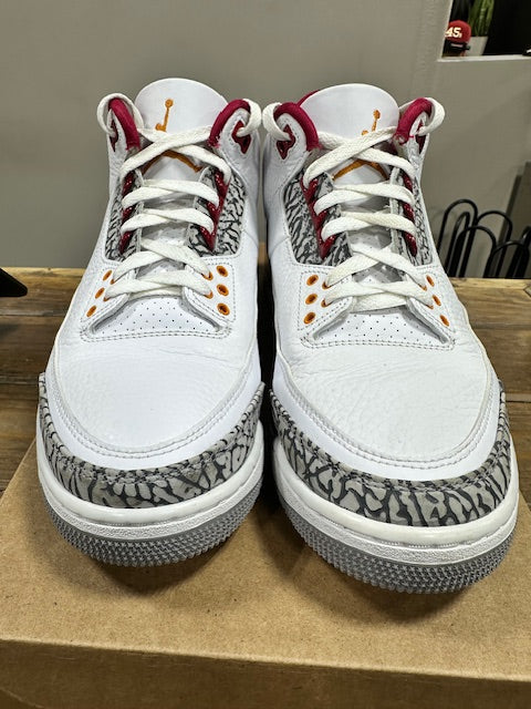 Jordan 3 Retro Cardinal Red - Size 9.5 (Pre-Owned - Replacement Box)