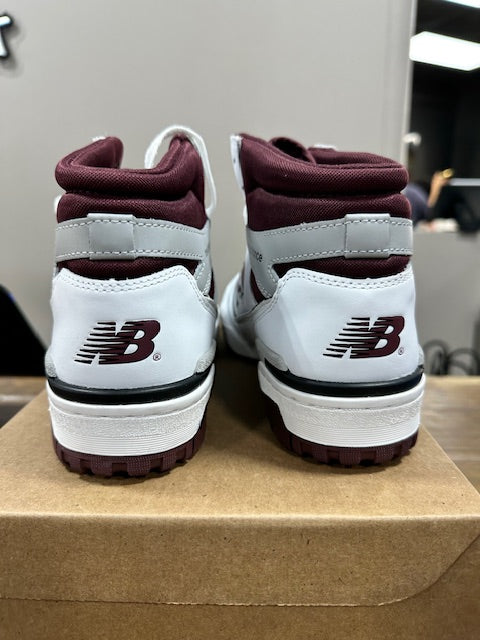 New Balance 650 White Burgundy Raincloud - Size 10 (New - Replacement Box)