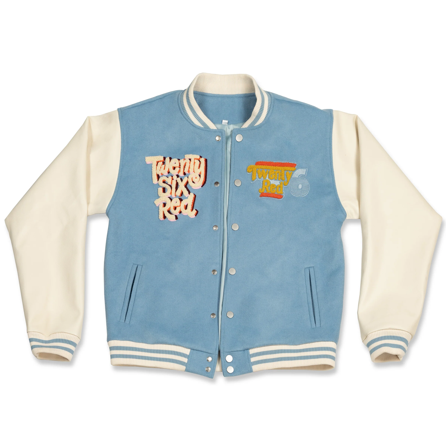 26 Red Retro Cat Varsity Jacket