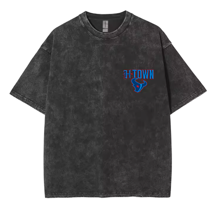 Houston Texans Blue H-Town - Vintage Grey Tee