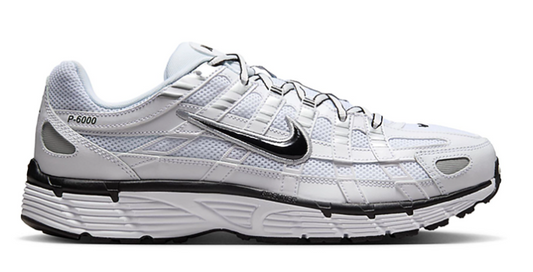 Nike P-6000 White Metallic Silver Black