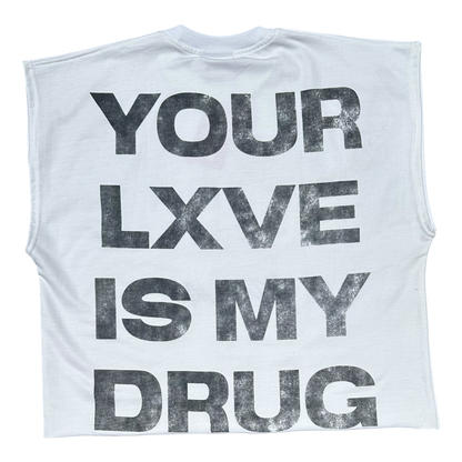 LXVE ME EMBROIDERED RHINESTONE TEE