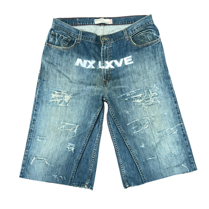 NX LXVE BAGGY JORTS (DISTRESSED)