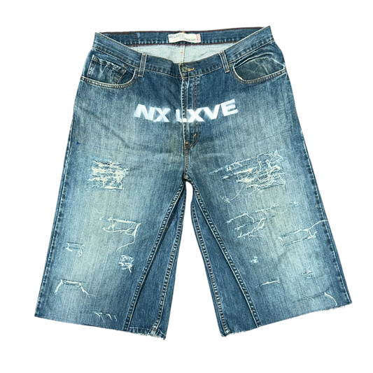NX LXVE BAGGY JORTS (DISTRESSED)