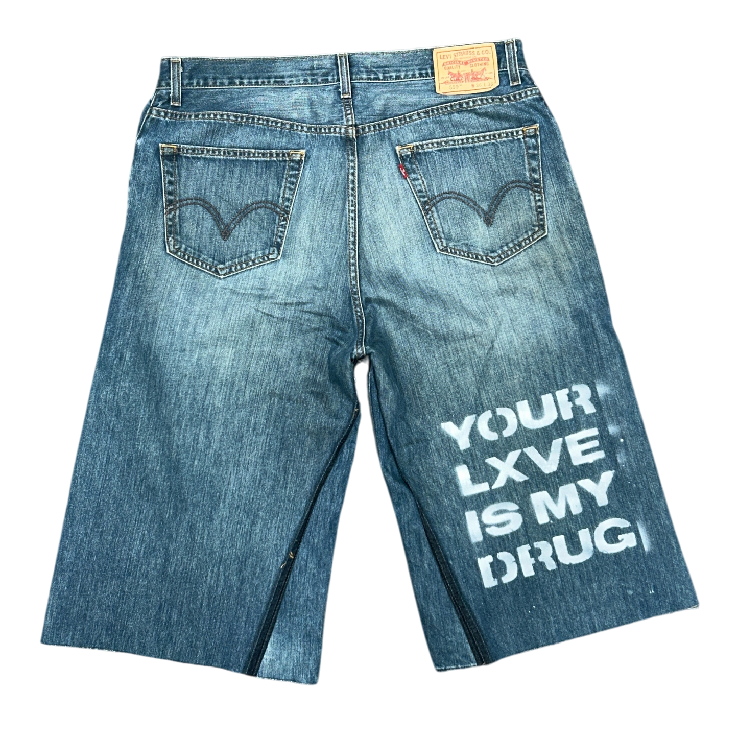 NX LXVE BAGGY JORTS (DISTRESSED)