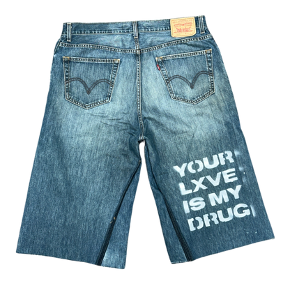 NX LXVE BAGGY JORTS (DISTRESSED)