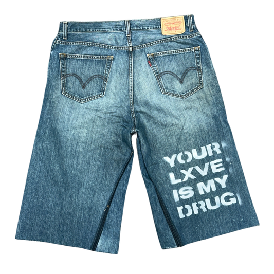 NX LXVE BAGGY JORTS (DISTRESSED)
