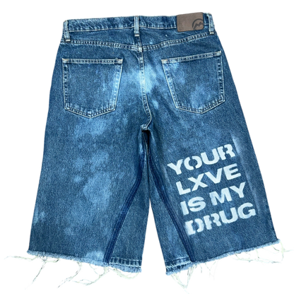 NX LXVE BAGGY JORTS (BLEACHED DENIM)