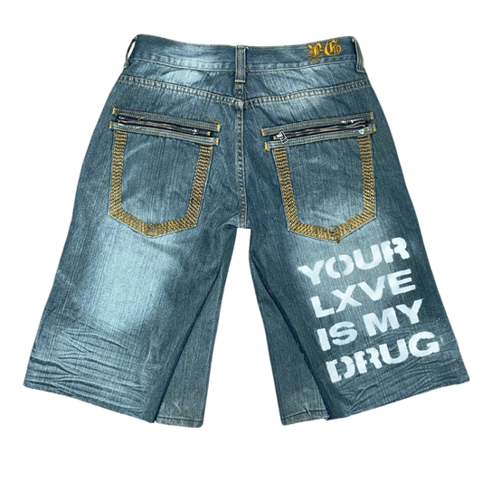 NX LXVE BAGGY JORTS (WASHED BLUE)