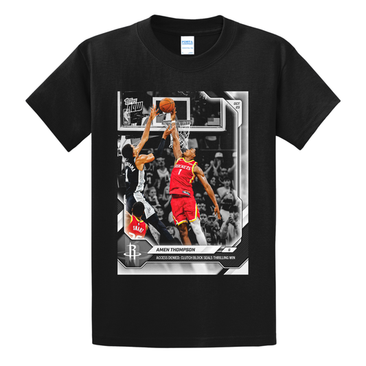 Houston Rockets Amen Thompson Blocks Wemby - 2026-27 NBA Topps NOW Tee