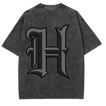 Houston "H" Blackout Tee - Vintage Washed Grey