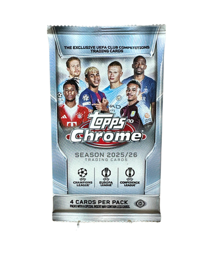 Topps Chrome® UEFA Club Competitions 2025-26 - 1 PACK (4 cards per pack)