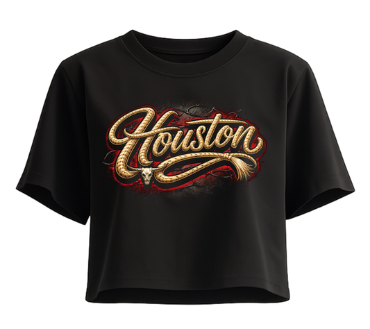 Houston Rodeo Crop Top - Black