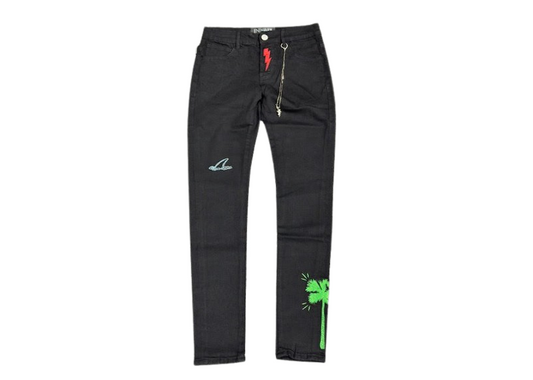 En Noir Jeans - Palm Tree Black