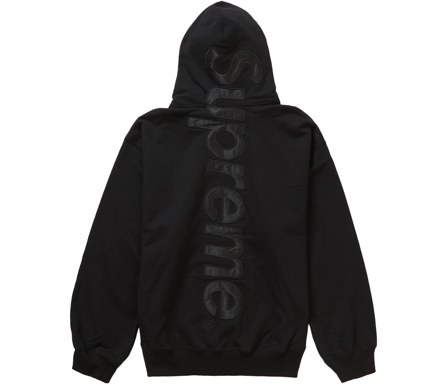 Supreme Satin Applique Hooded Sweatshirt (FW23) Black