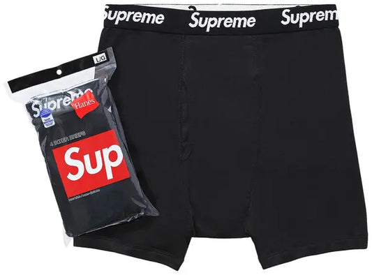 Supreme Hanes Boxer Briefs (4 Pack) Black